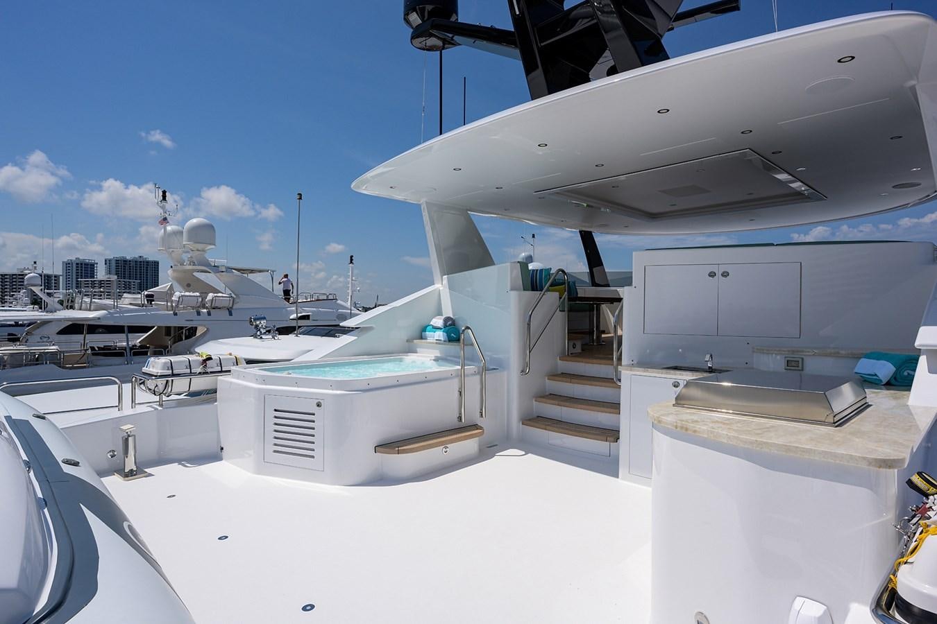 a boat on a deck aboard MARSHA KAY Yacht for Sale