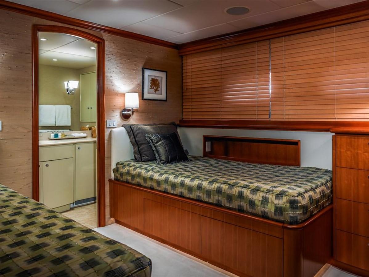 a bed in a room aboard MURPHY'S LAW Yacht for Charter