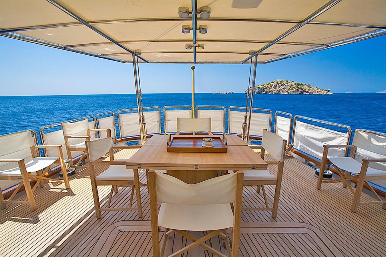 a table on a boat aboard ALTHEA Yacht for Sale