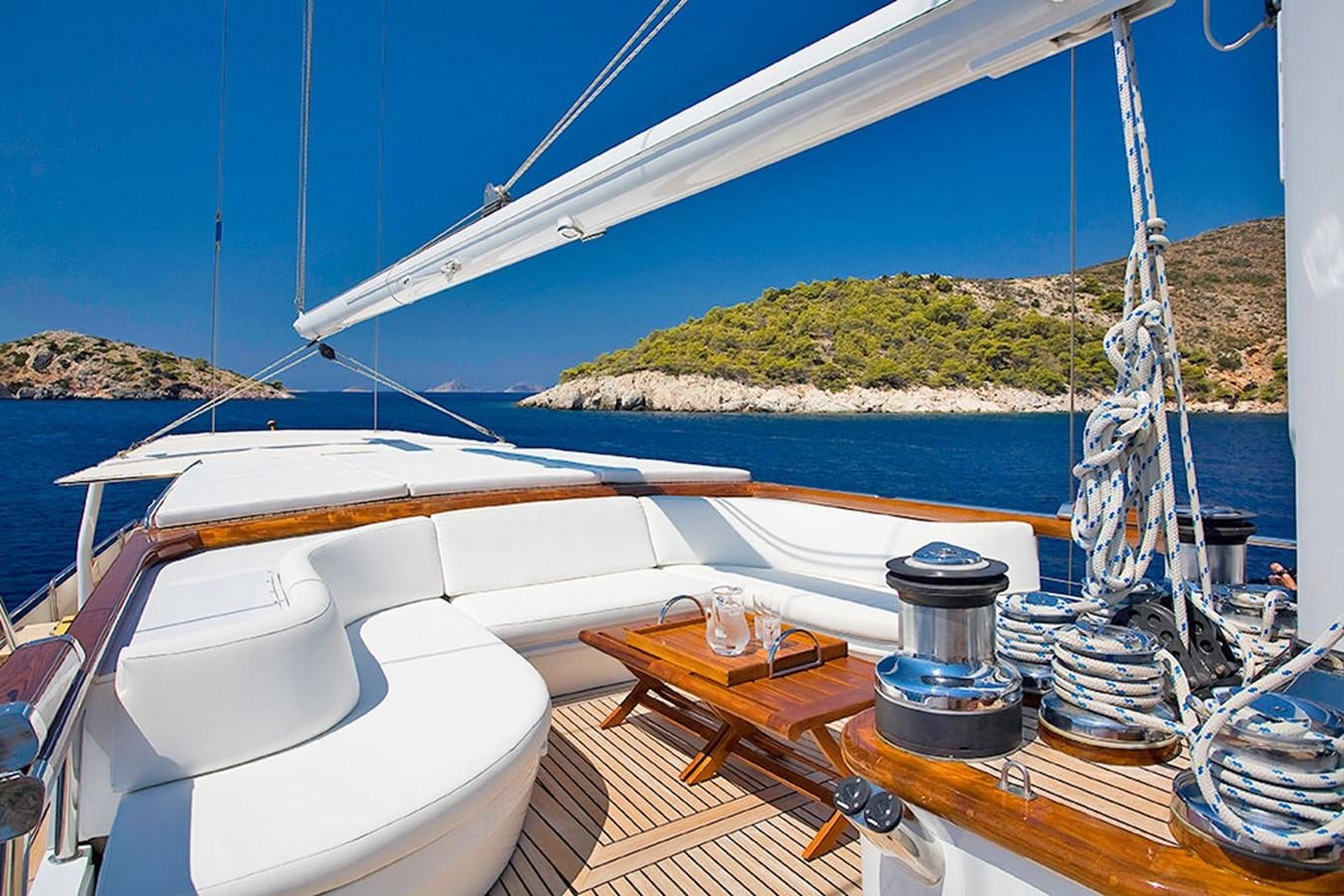 a boat on the water aboard ALTHEA Yacht for Sale