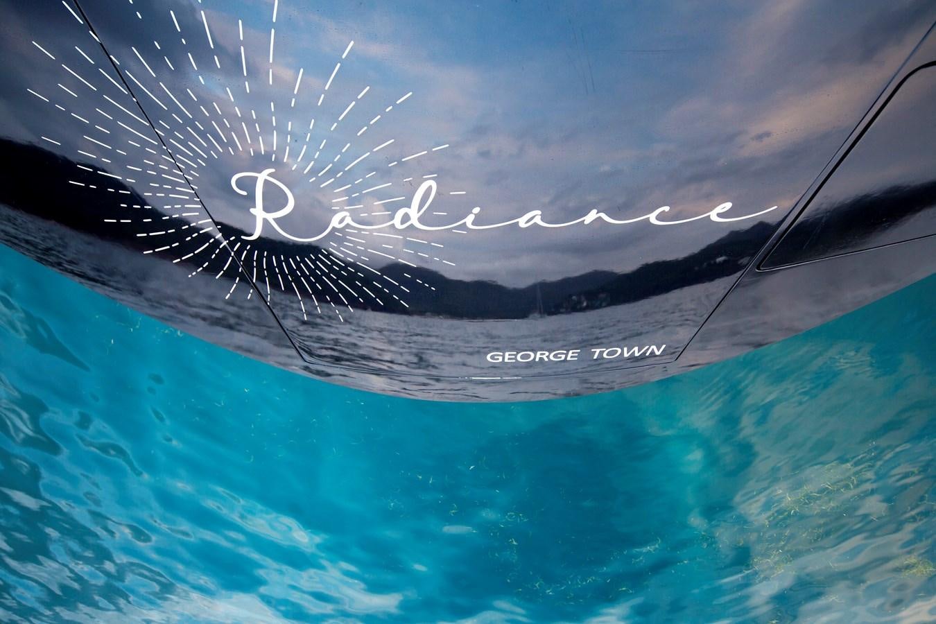 a large satellite over a body of water aboard RADIANCE Yacht for Sale