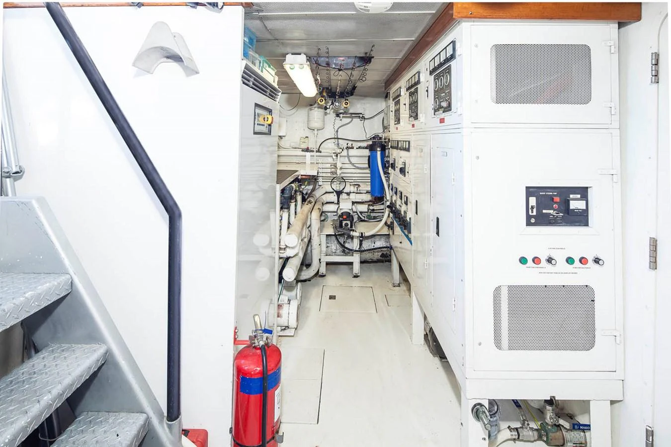a room with equipment and equipment aboard SILENT WORLD II Yacht for Sale