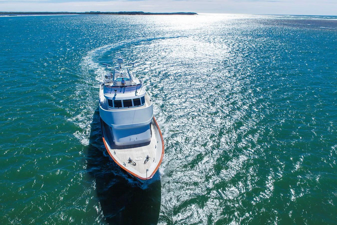 a boat in the water aboard SILENT WORLD II Yacht for Sale