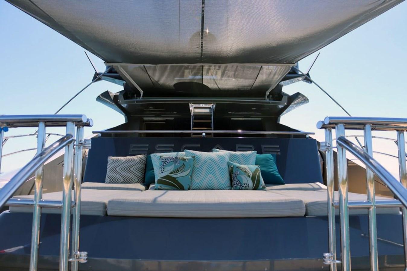 a boat with pillows aboard ESCAPE Yacht for Sale