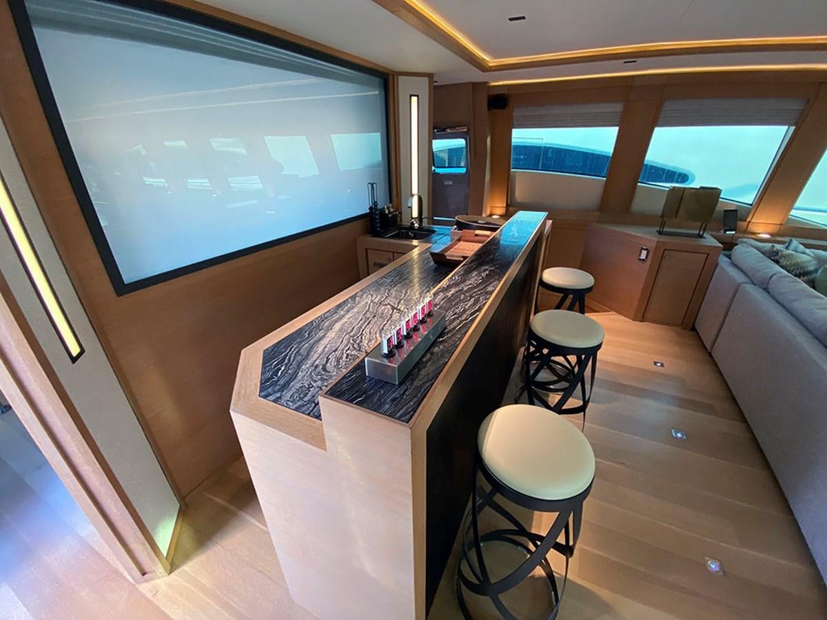 a room with a large window aboard ESCAPE Yacht for Sale
