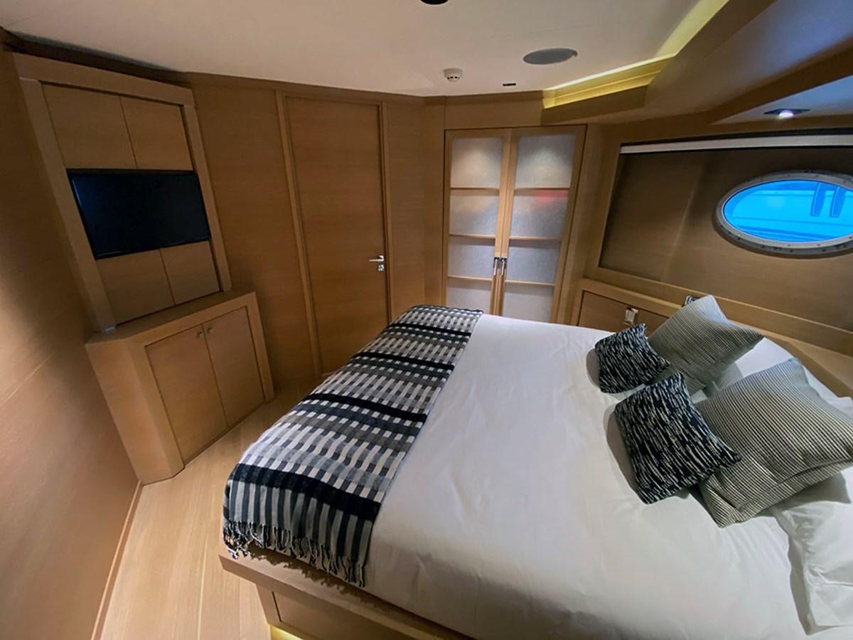 a bed in a cabin aboard ESCAPE Yacht for Sale