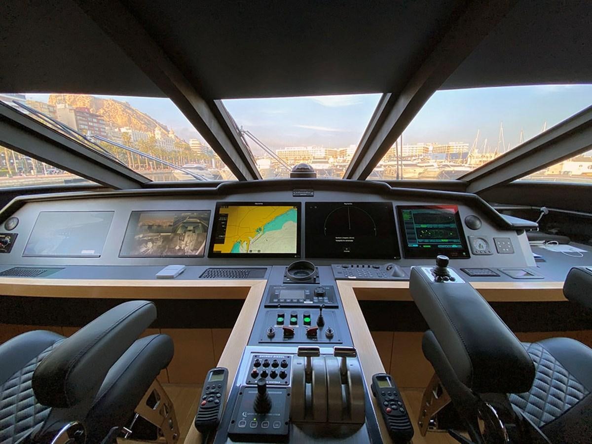 inside of a car aboard ESCAPE Yacht for Sale