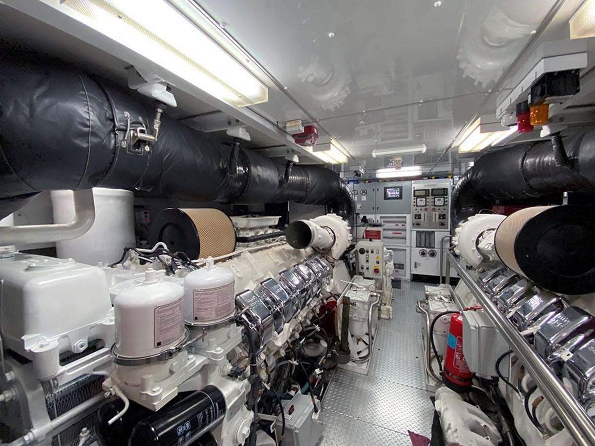 a large room with machinery aboard ESCAPE Yacht for Sale