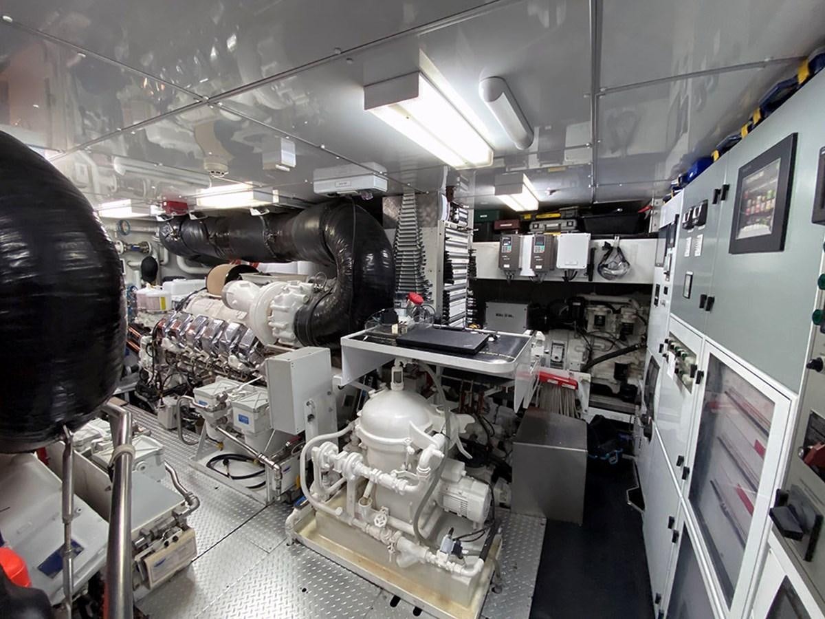 a room with machinery aboard ESCAPE Yacht for Sale