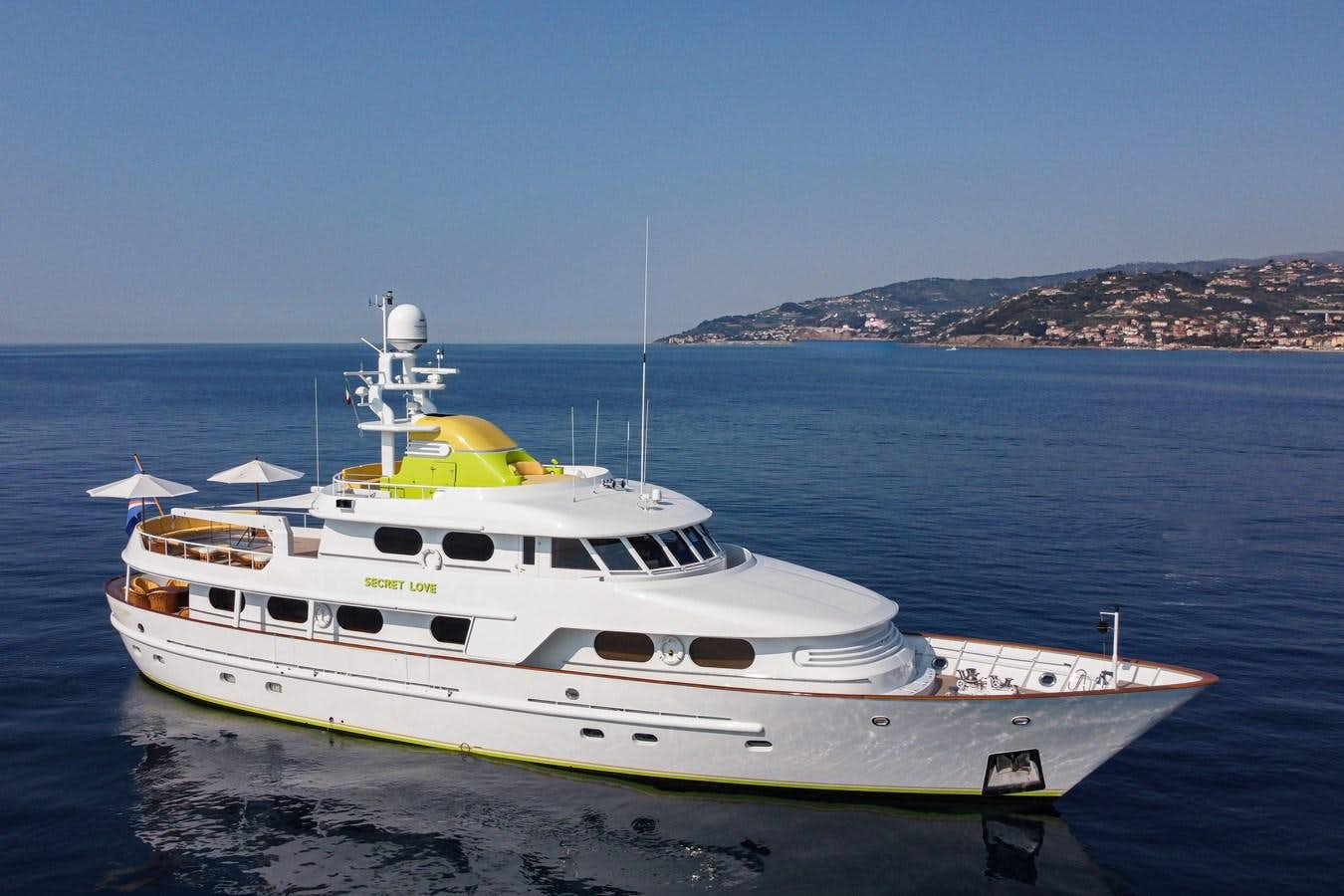 a boat on the water aboard SECRET LOVE Yacht for Sale