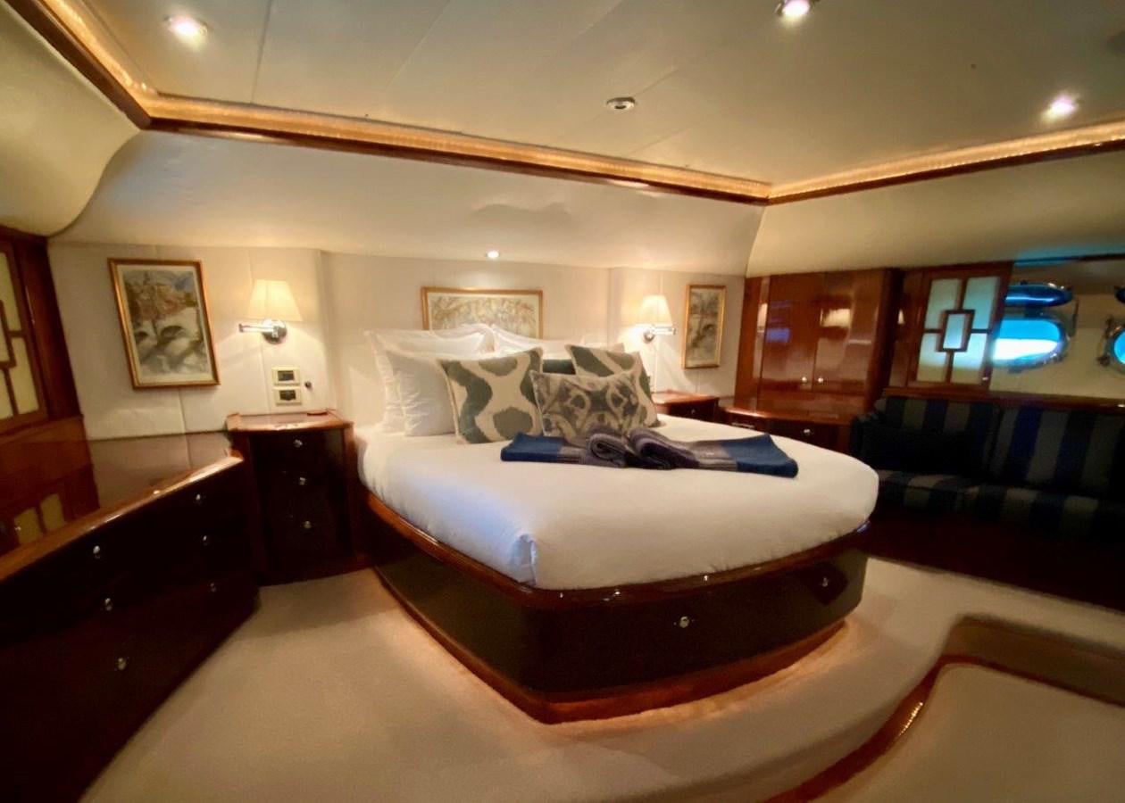 a bed in a hotel room aboard MISS SILVER Yacht for Sale