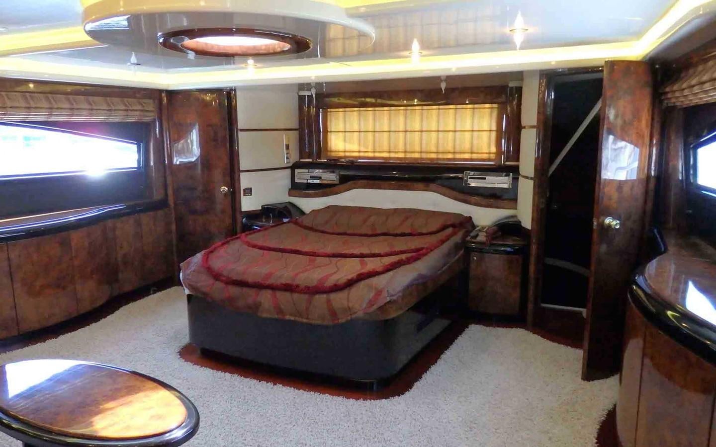 a bed in a room aboard ETERNITY Yacht for Sale