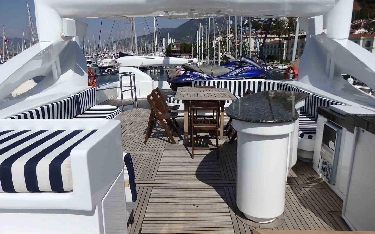 a boat on a dock aboard ETERNITY Yacht for Sale