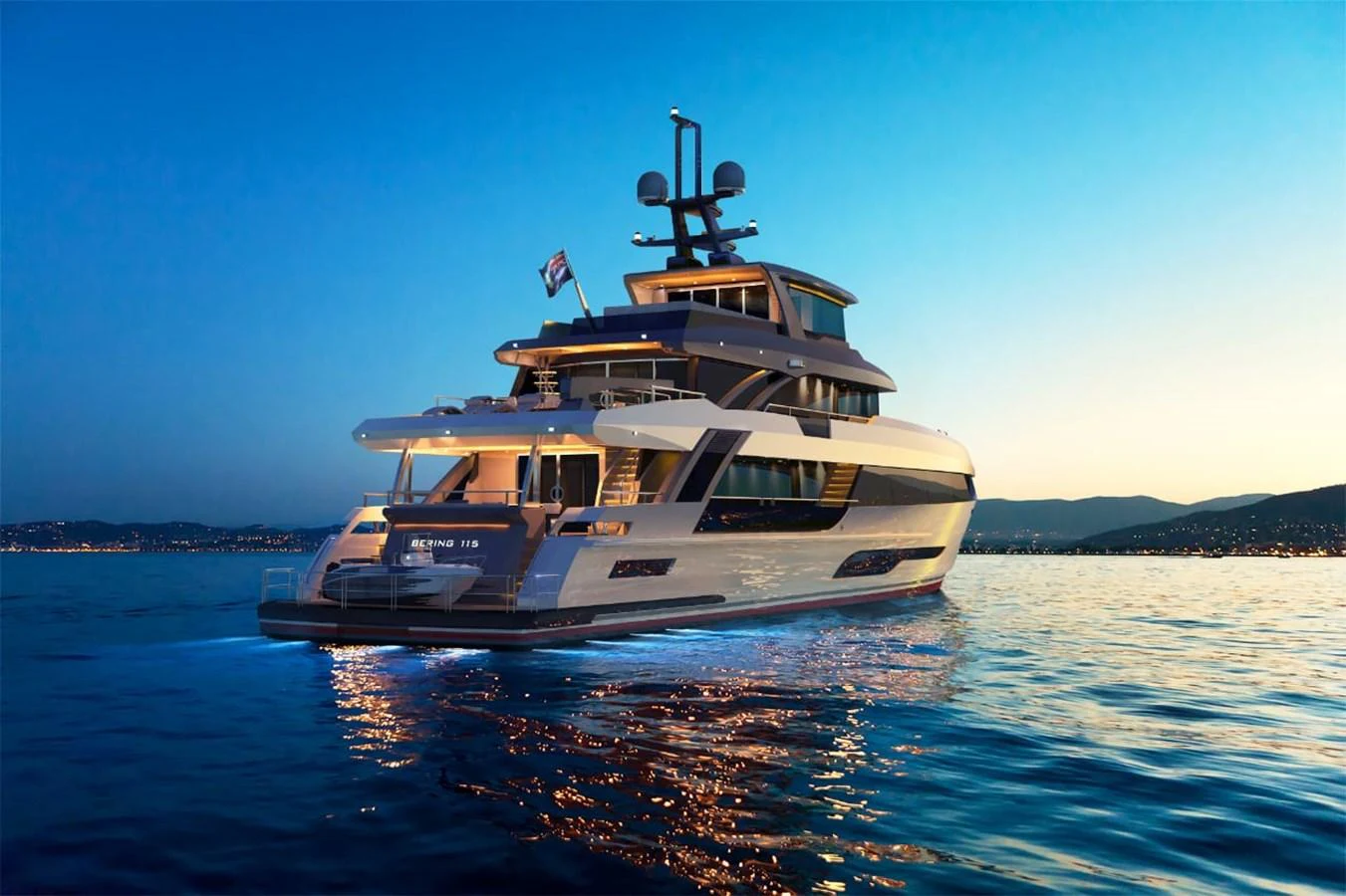 a boat on the water aboard BERING B117 Yacht for Sale
