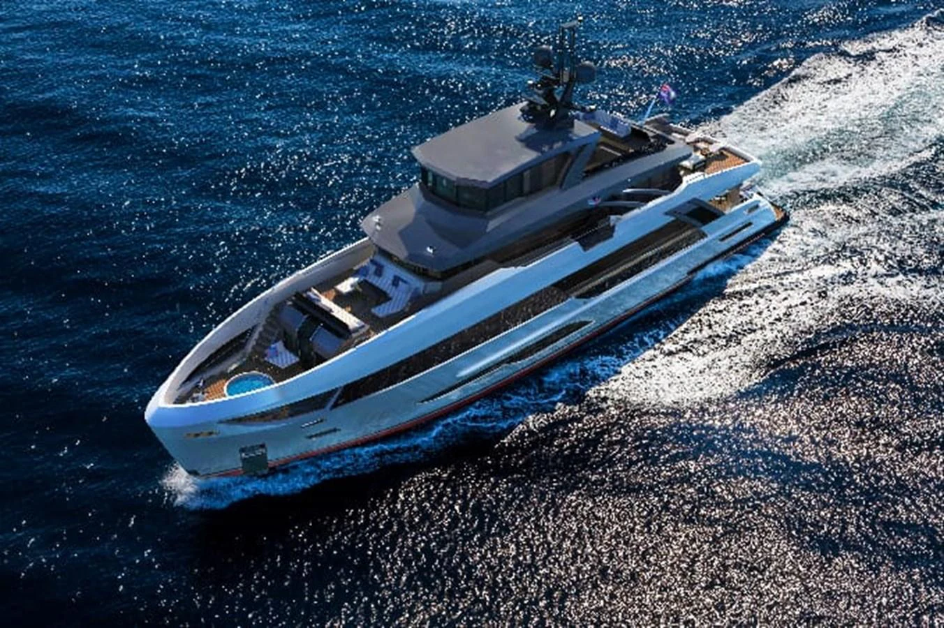 a boat on the water aboard BERING B117 Yacht for Sale