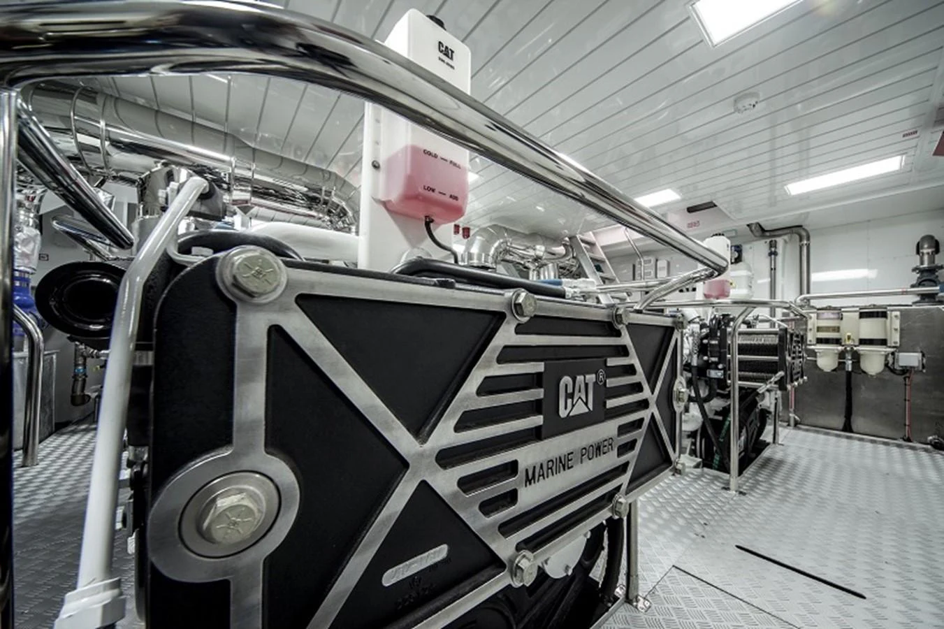 a large machine in a factory aboard OTAM SD35 Yacht for Sale