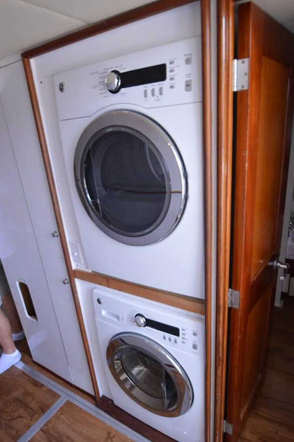 a white washing machine aboard MISS STEPHANIE Yacht for Sale