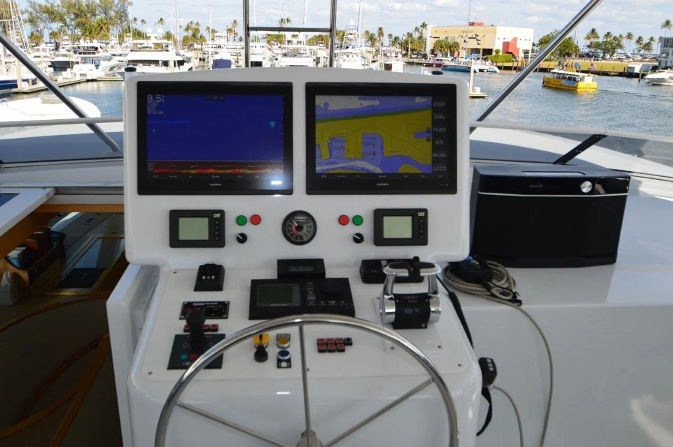a white electronic device with a screen aboard MISS STEPHANIE Yacht for Sale
