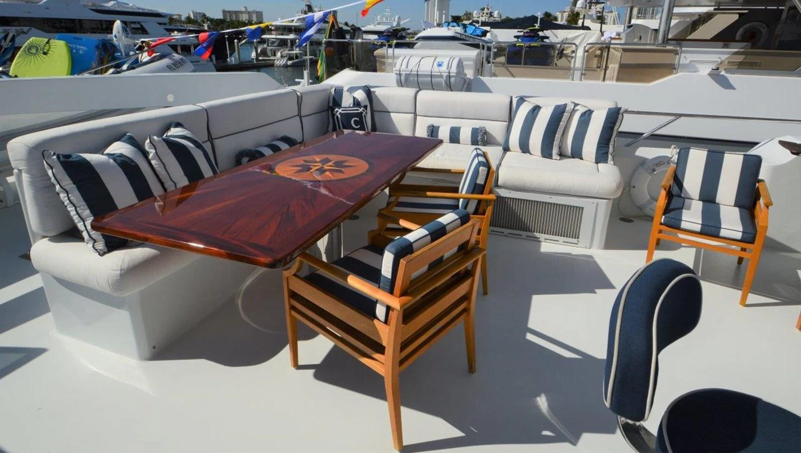 chairs in a room aboard MISS STEPHANIE Yacht for Sale