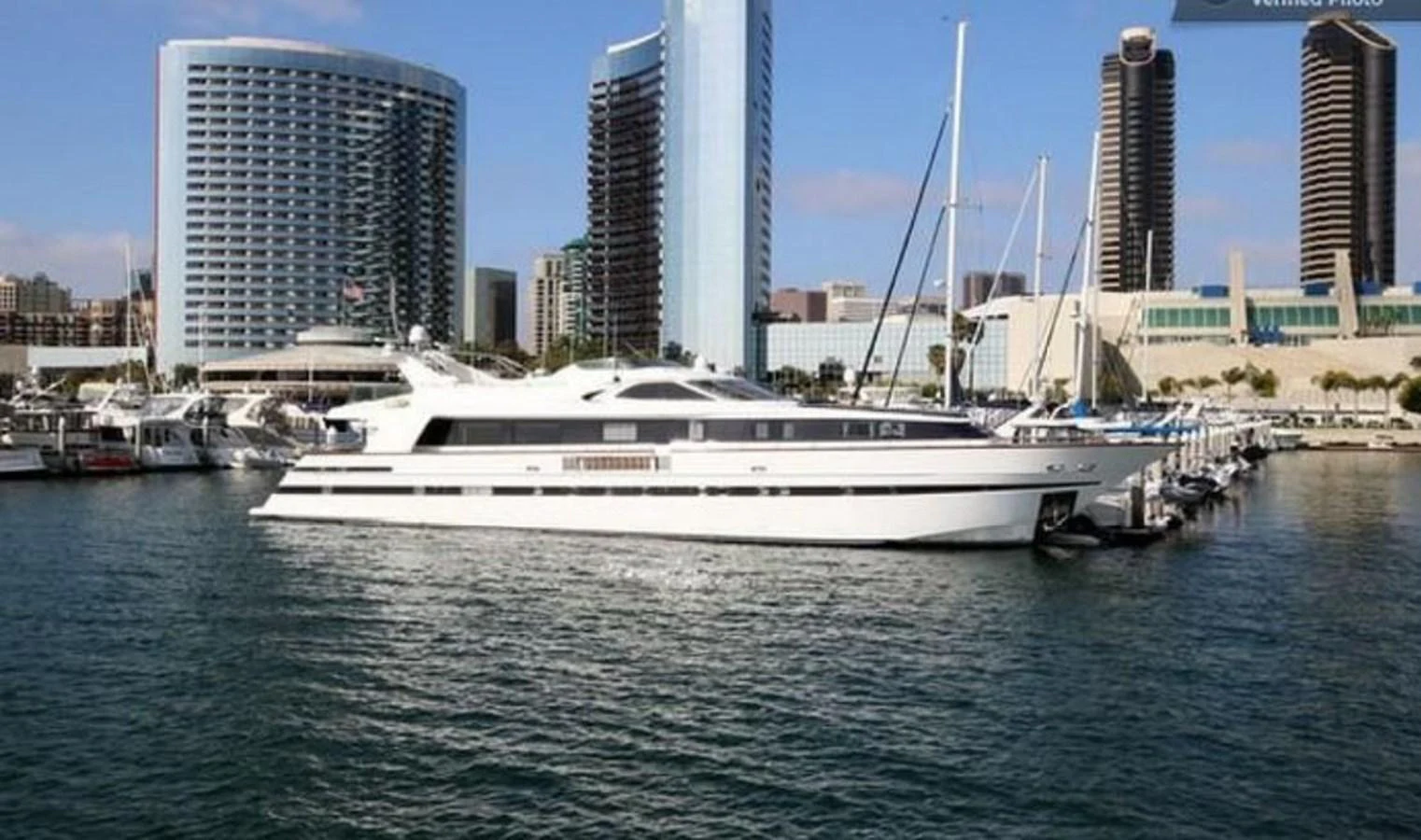 a boat in the water aboard AMADEUS Yacht for Sale