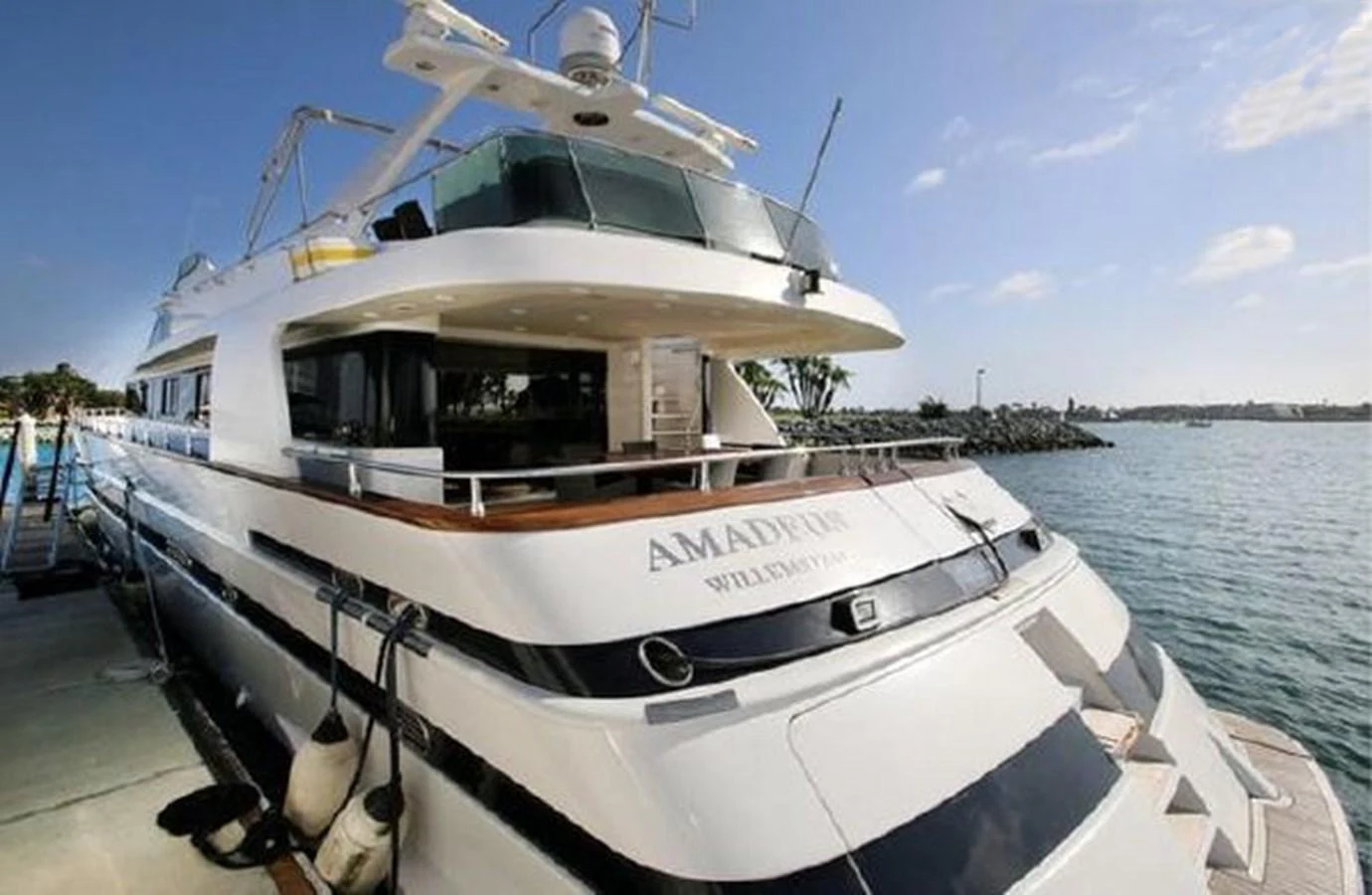 a boat on the water aboard AMADEUS Yacht for Sale
