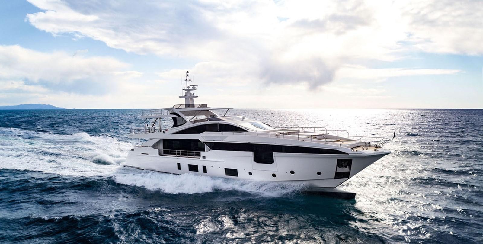 a white yacht in the water aboard VICIOUS RUMOUR II Yacht for Sale
