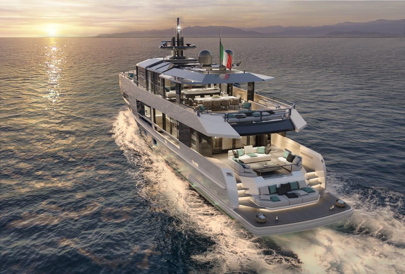 a ship on the water aboard ARCADIA 115/06 Yacht for Sale