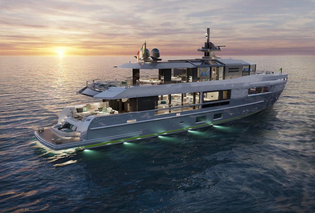 a boat in the water aboard ARCADIA 115/06 Yacht for Sale