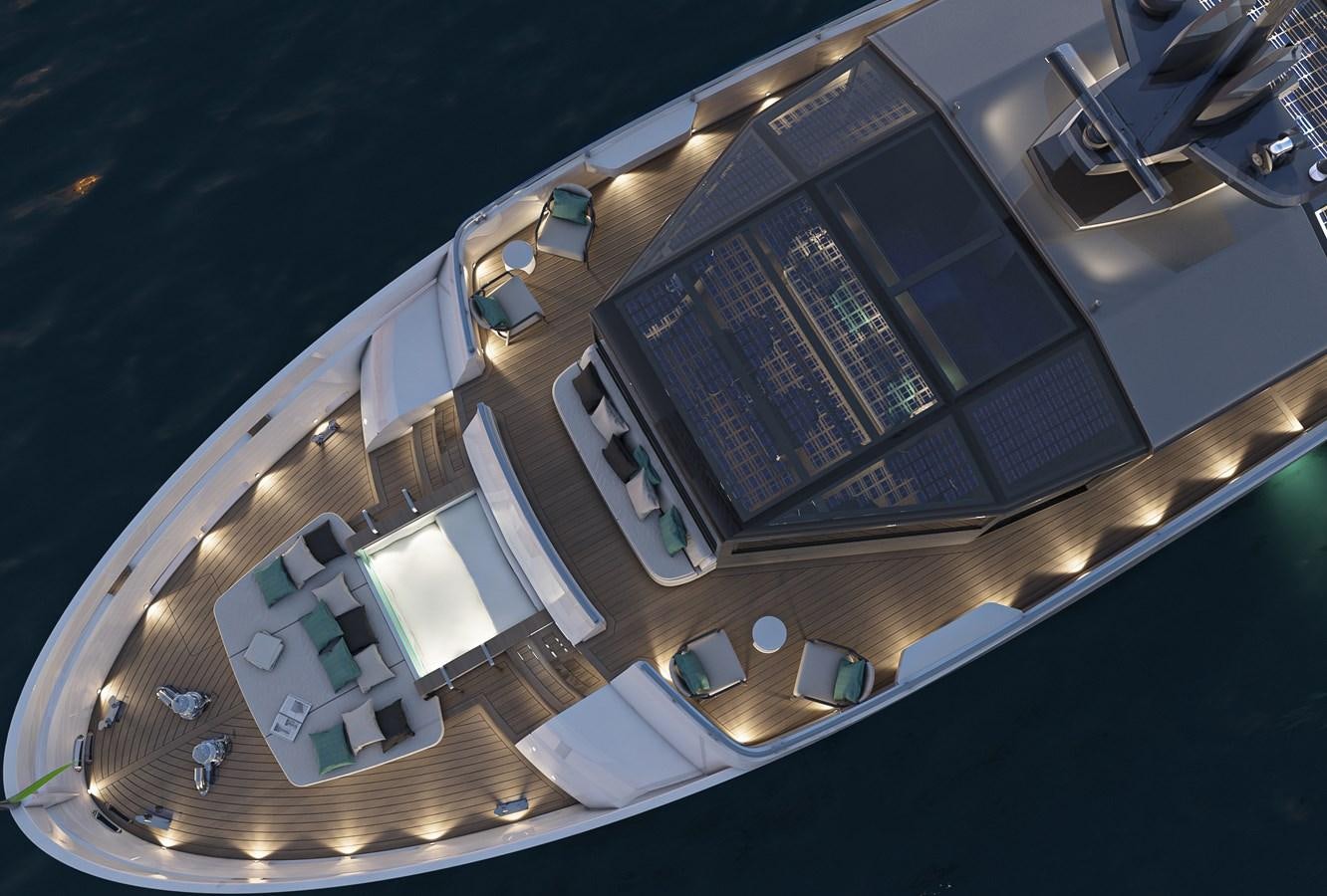 a high angle view of a building aboard ARCADIA 115/06 Yacht for Sale