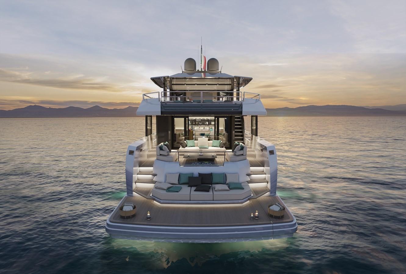 a boat in the water aboard ARCADIA 115/06 Yacht for Sale