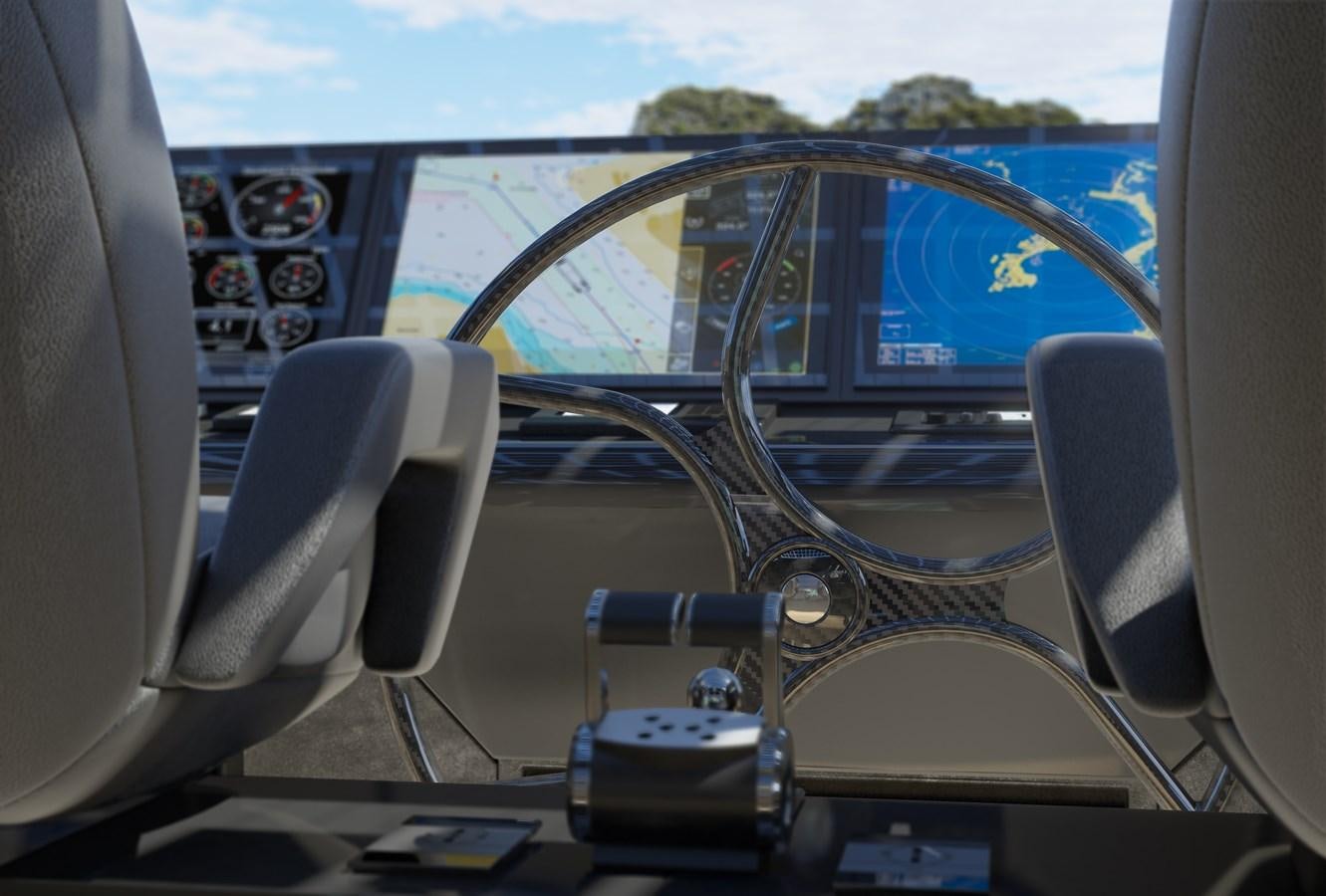 the inside of a car aboard ARCADIA 115/06 Yacht for Sale