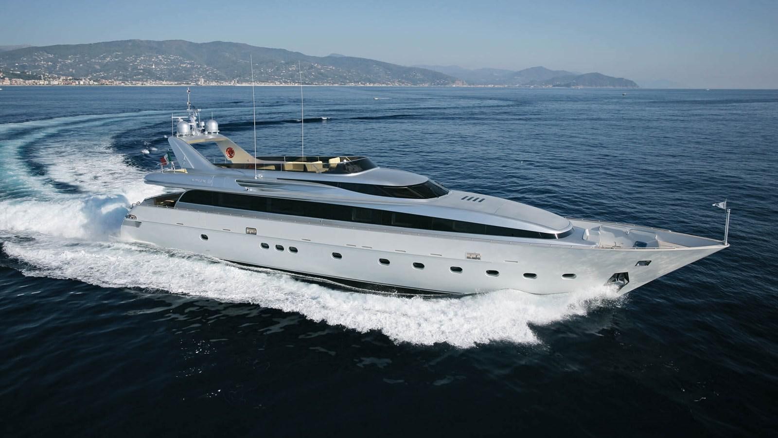 a white yacht on the water aboard ADMIRAL 35 Yacht for Sale