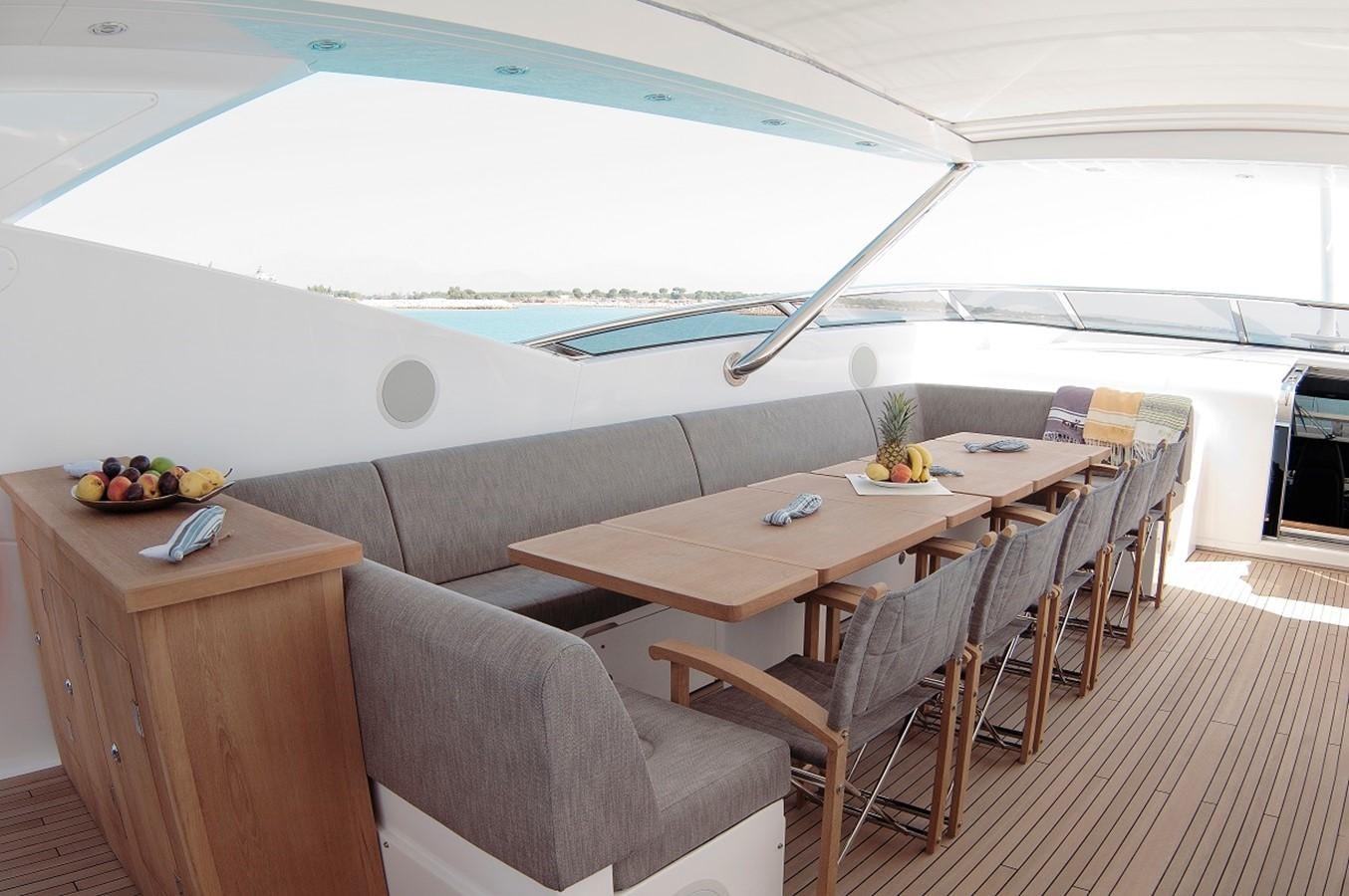 a room with a table and chairs aboard SUN FLOWER Yacht for Sale