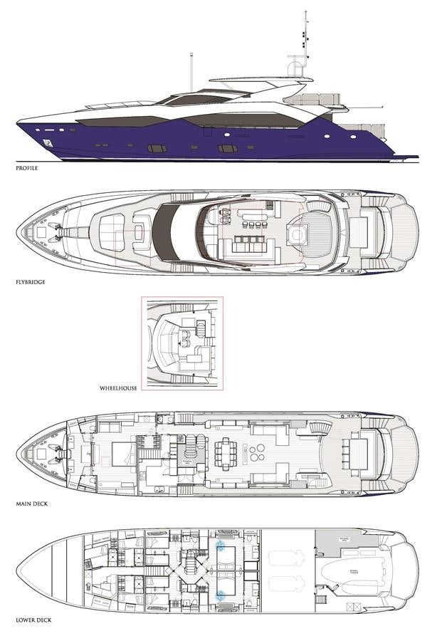 diagram aboard SUN FLOWER Yacht for Sale