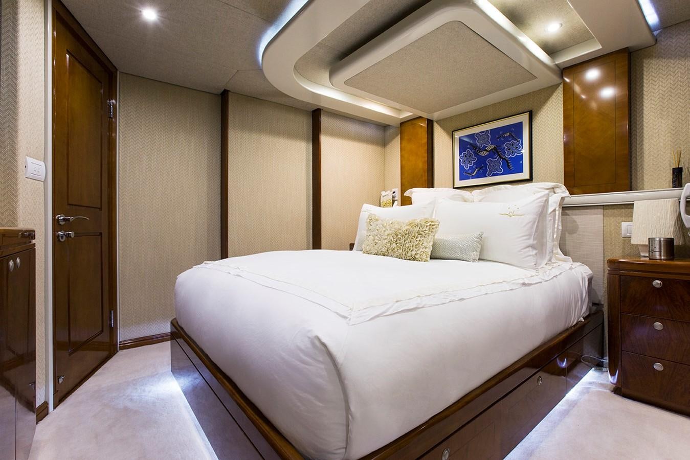 a bed in a hotel room aboard PRINCESS ILUKA Yacht for Sale