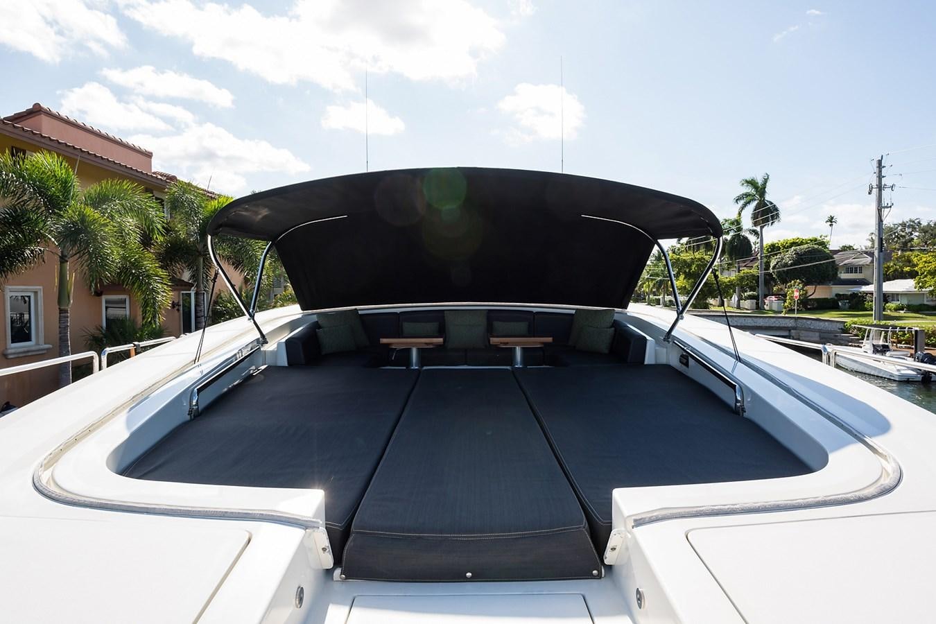 a trampoline with a mural on it aboard 34M LEOPARD Yacht for Sale