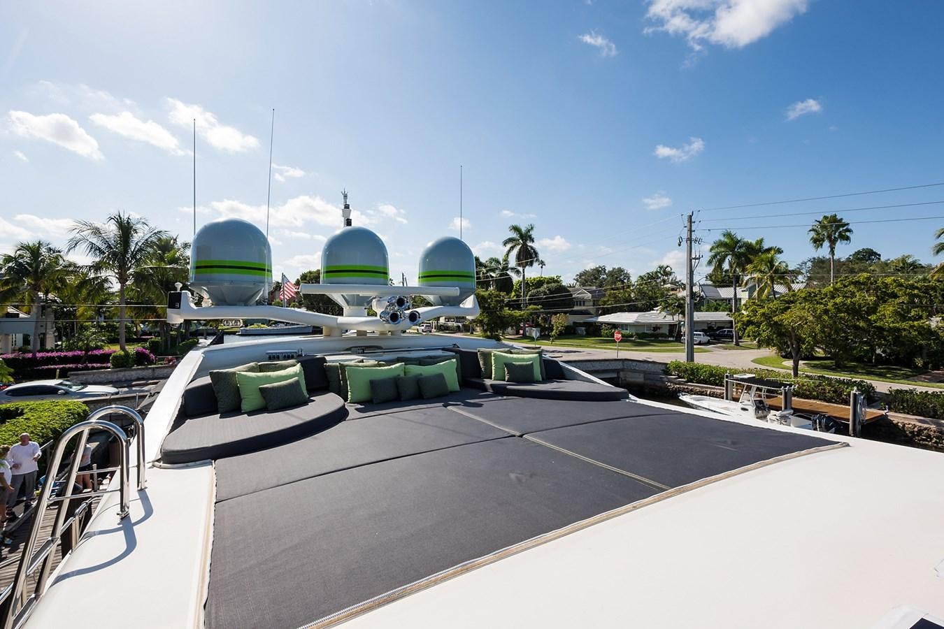 a large green dome shaped building aboard 34M LEOPARD Yacht for Sale