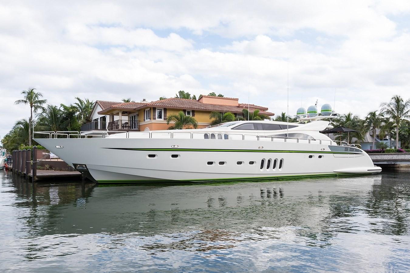 a white boat in the water aboard 34M LEOPARD Yacht for Sale