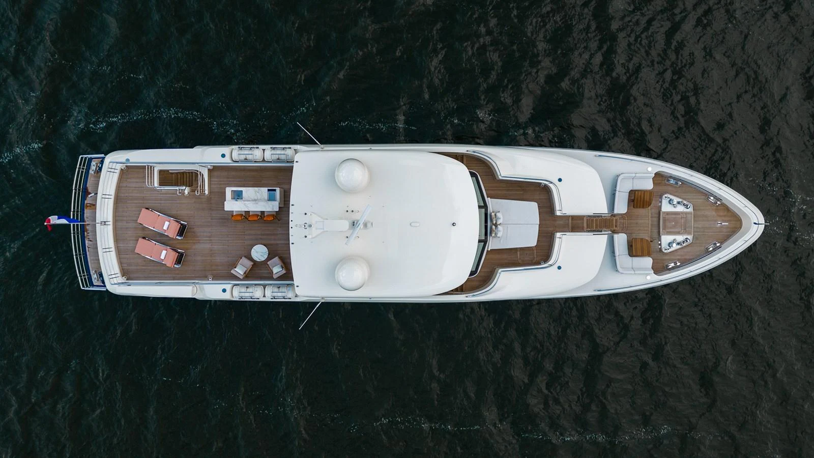 a white rectangular object with a blue line on it aboard MOONEN 110 MUSTIQUE Yacht for Sale