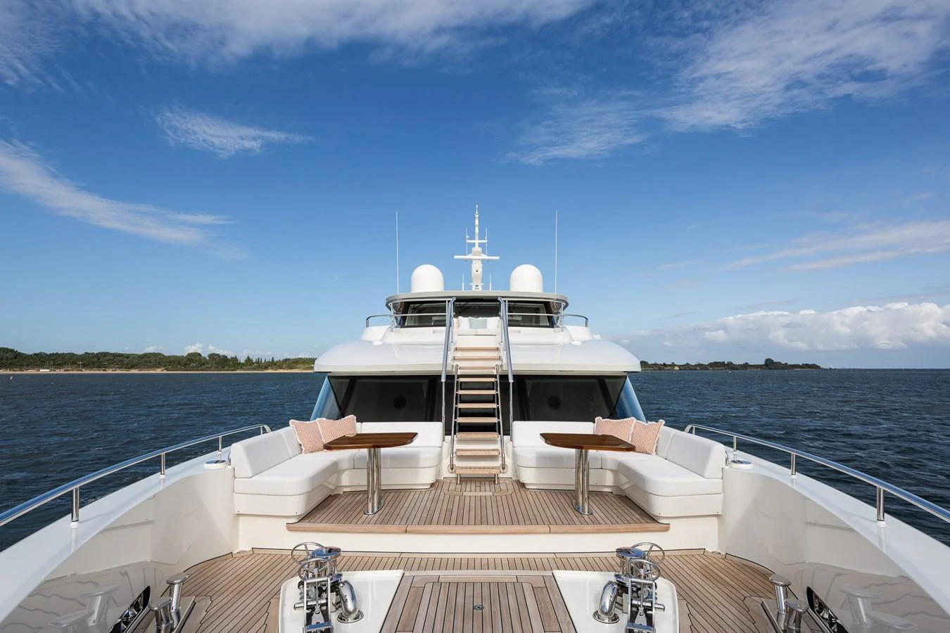 a boat on the water aboard MOONEN 110 MUSTIQUE Yacht for Sale