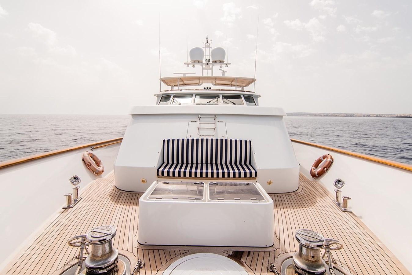 a boat on a deck aboard CRISS C Yacht for Sale