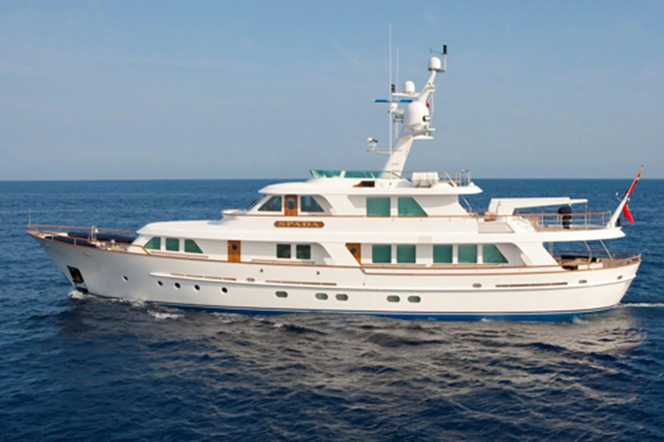 a white boat in the water aboard SPADA Yacht for Sale
