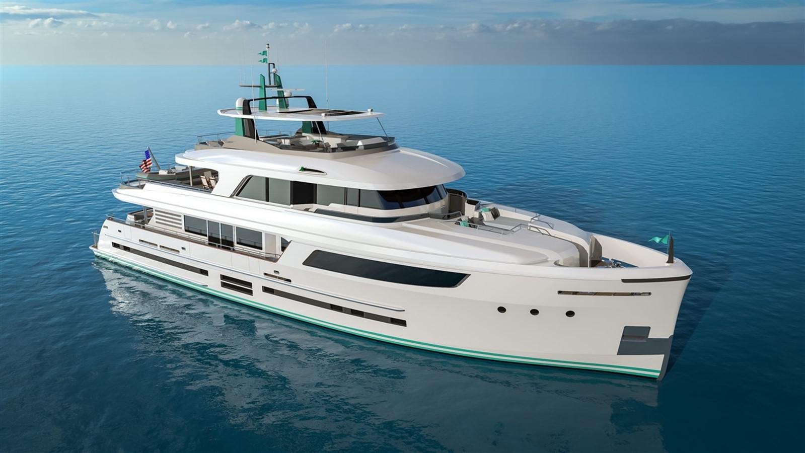 a white yacht in the ocean aboard 3200 TRIDENT Yacht for Sale