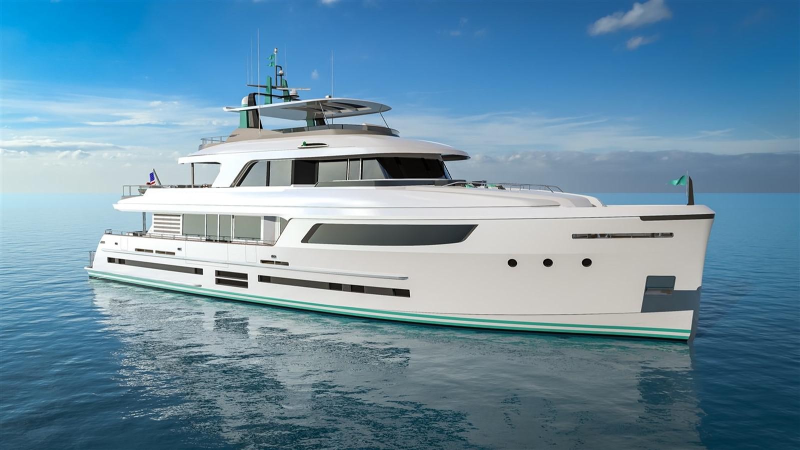 a white yacht in the water aboard 3200 TRIDENT Yacht for Sale