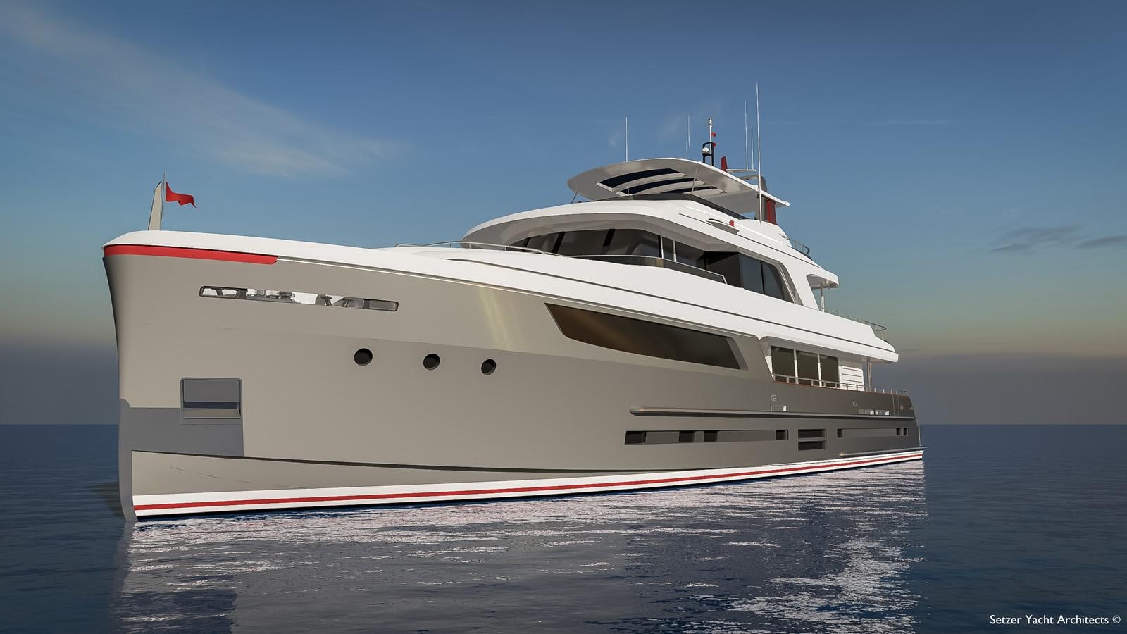 a white yacht on the water aboard 3200 TRIDENT Yacht for Sale