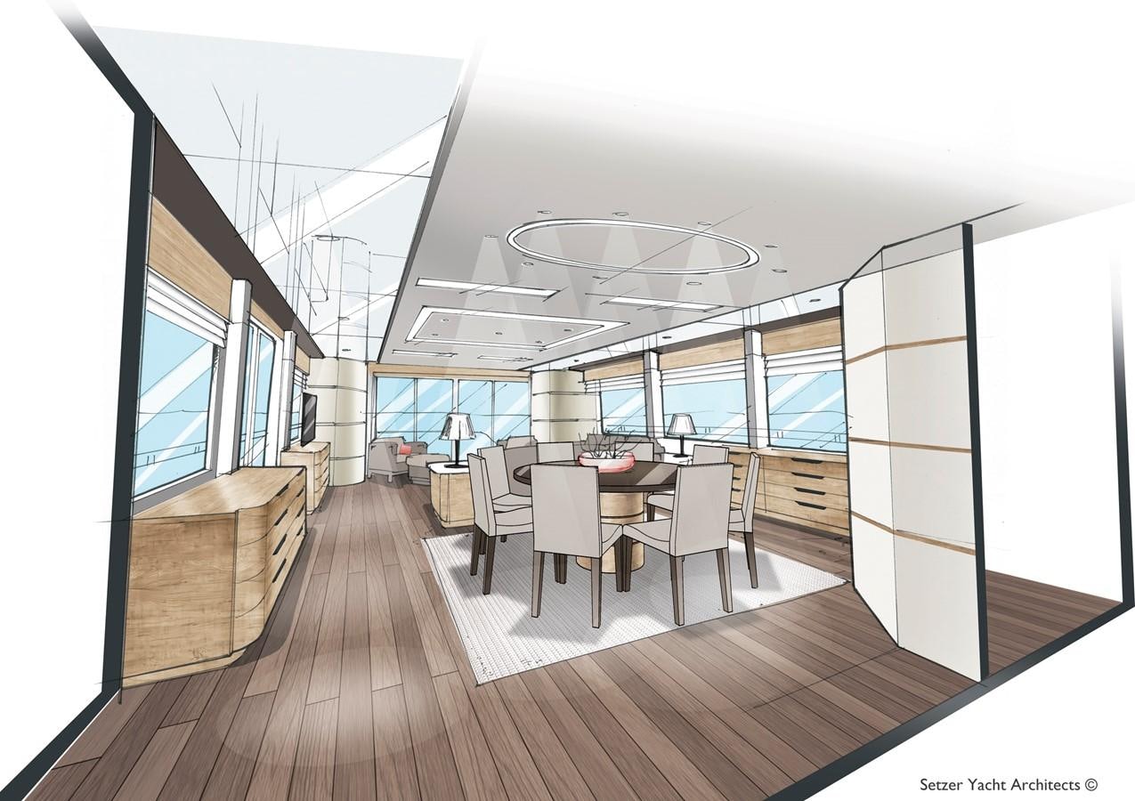 a room with a table and chairs aboard 3200 TRIDENT Yacht for Sale