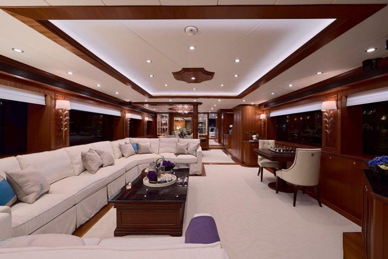 a living room with a couch and a table aboard P110 (NEW BOAT SPEC) Yacht for Sale