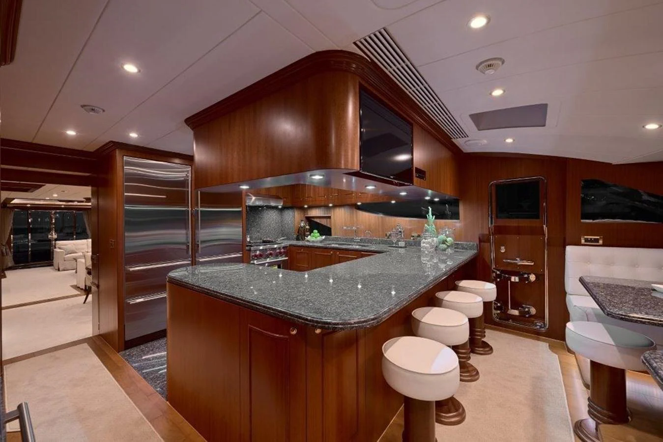 a kitchen with a bar and a bar aboard P110 (NEW BOAT SPEC) Yacht for Sale