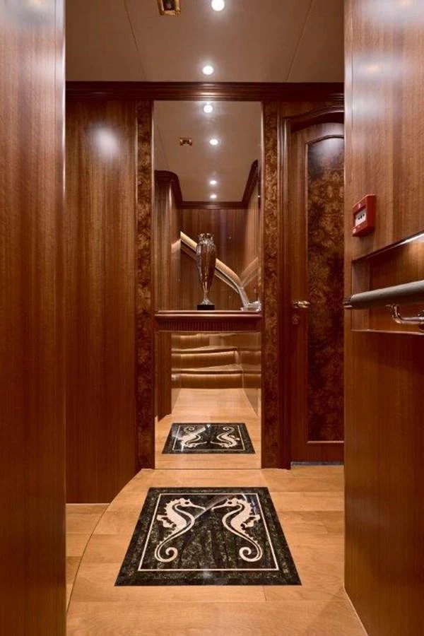 a large ornate elevator with a statue aboard P110 (NEW BOAT SPEC) Yacht for Sale