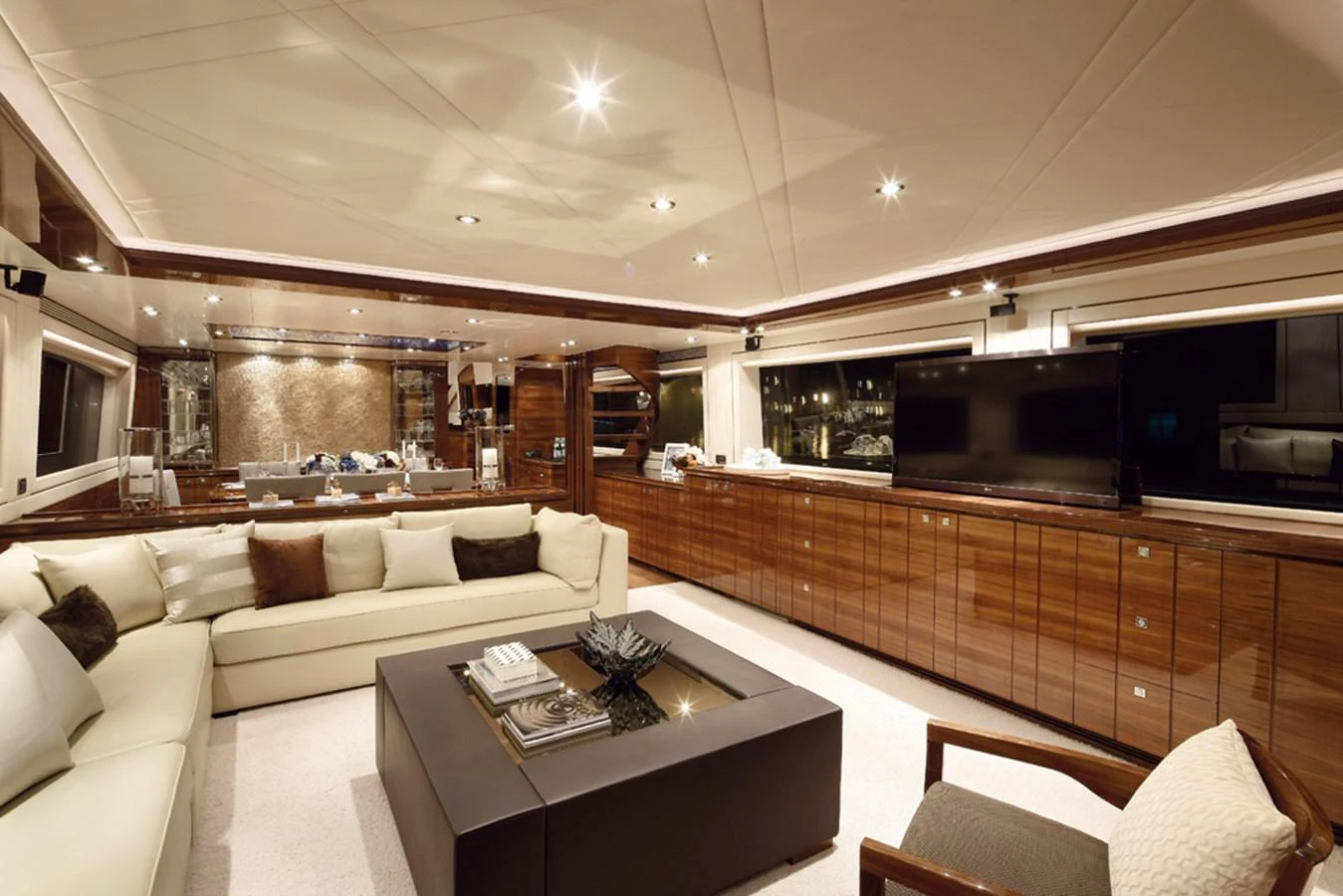a living room with a large window aboard P110 (NEW BOAT SPEC) Yacht for Sale